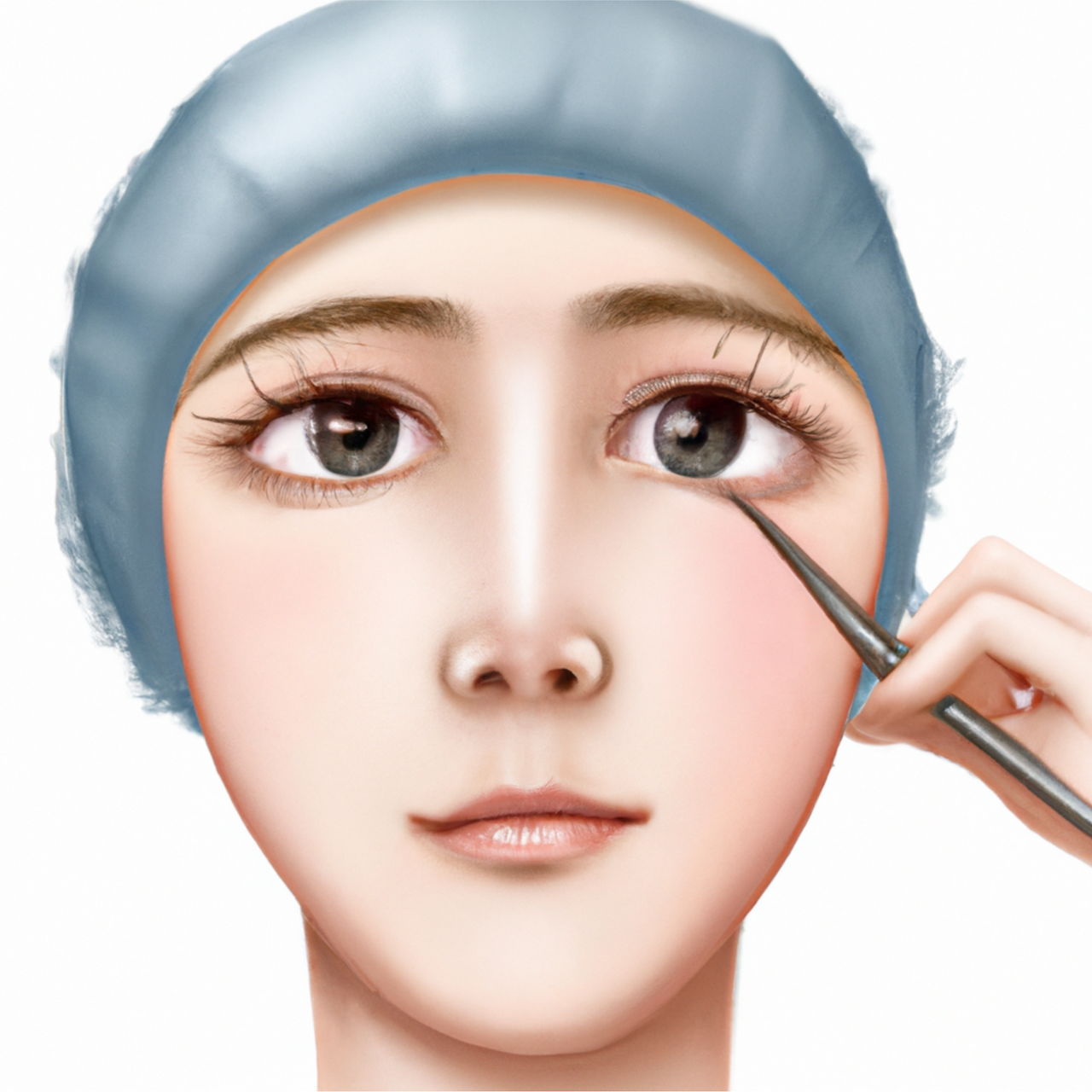 DALL·E 2023-03-30 10.35.22 - hyperrealistic style, an asian lady receiving lower blepharoplasty surgery-1.png
